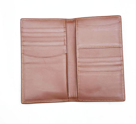 Genuine Leather Bifold Long Travel Wallet Black